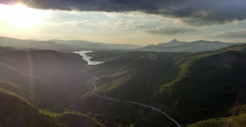 Panorama della Campania dall'alto da un autogiro