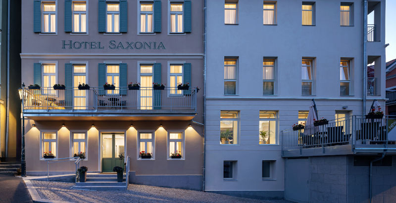 Vista esterna del Boutique Hotel Saxonia a Karlovy Vary Lusso e relax nella spa dell'Hotel Saxonia