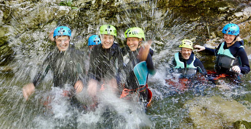 Avventura di canyoning in Val di Ledro sul Rio Nero