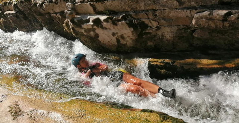 Scivolo naturale nel canyon del Molise