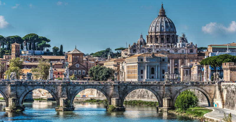 Vie del centro di Roma durante l'urban escape