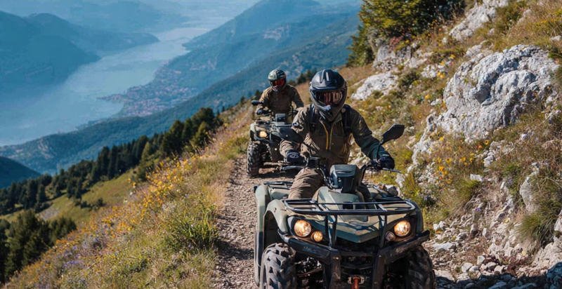 Escursione in quad sul Monte Baldo fino a 1000 metri di quota con vista sulle montagne.