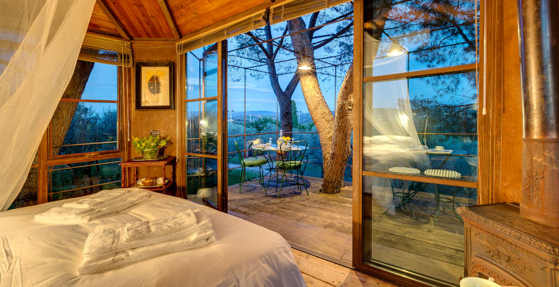 Panorama mozzafiato dalla terrazza della casa sull’albero