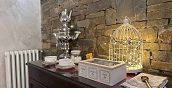 Angolo relax della spa privata a Monticello d'Alba con selezione di tisane 