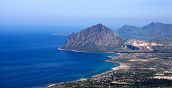 Vista panoramica su Erice e il golfo di Trapani