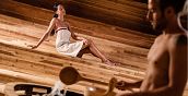 Sauna finlandese nell'area wellness del Caravan Park Sexten