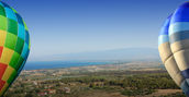 Vista aerea della piana di Sibari durante un volo in mongolfiera