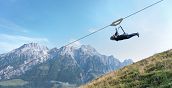 Vista panoramica mozzafiato durante la Zipline a Leogang