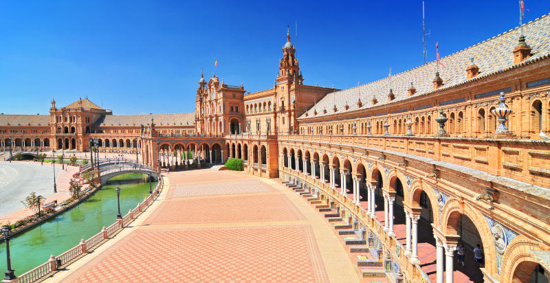Vista panoramica sulla Plaza de España di Siviglia
