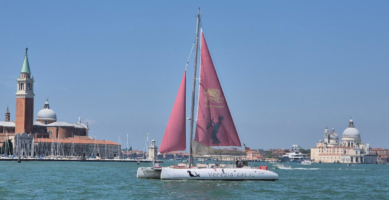 Tour di Venezia in catamarano con vista sullo skyline della città