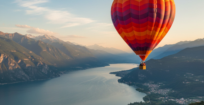 Volo in mongolfiera sul Lago di Garda con partenza da Monzambano e vista panoramica