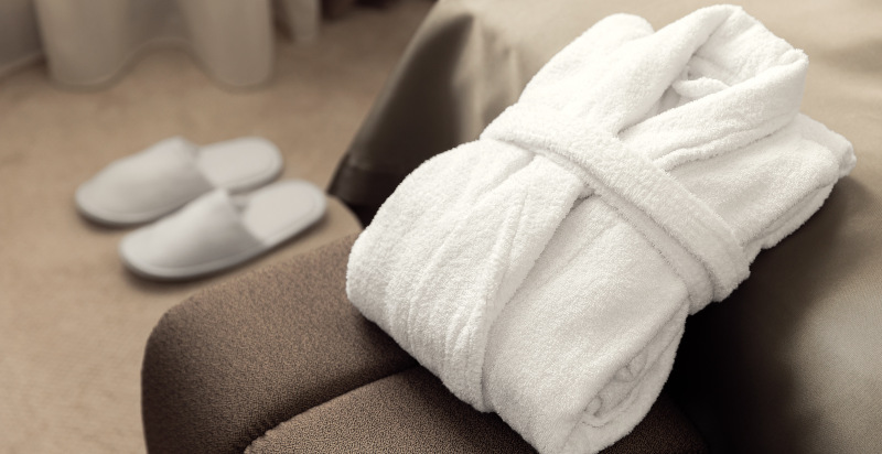 Morbido accappatoio e ciabattine Hotel Saxonia