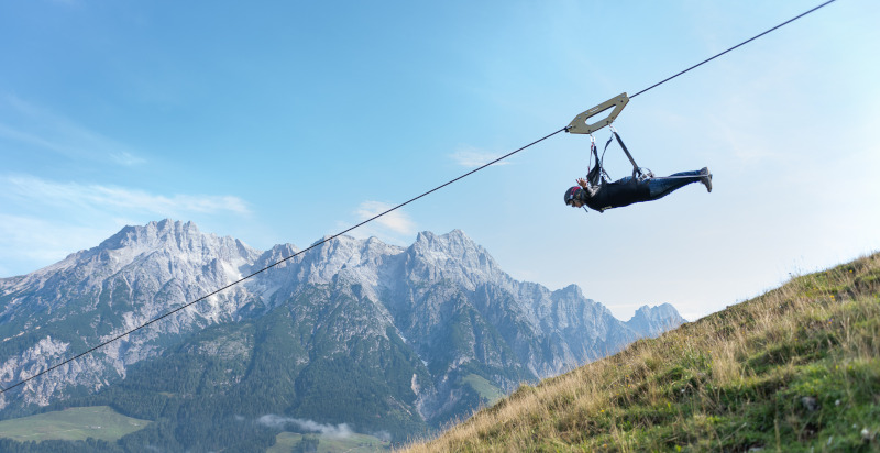 Vista panoramica mozzafiato durante la Zipline a Leogang